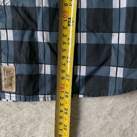 Harley Davidson Shirt Mens Large Gray Plaid Logo Button Up Biker Motorcycle - Picture 8 of 8